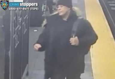 Subway creep in Brooklyn subway station